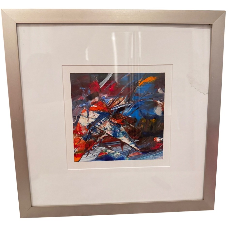 Joel Masewich Abstract Expressionism Art "Blue Sea" Original Painting Wall Art